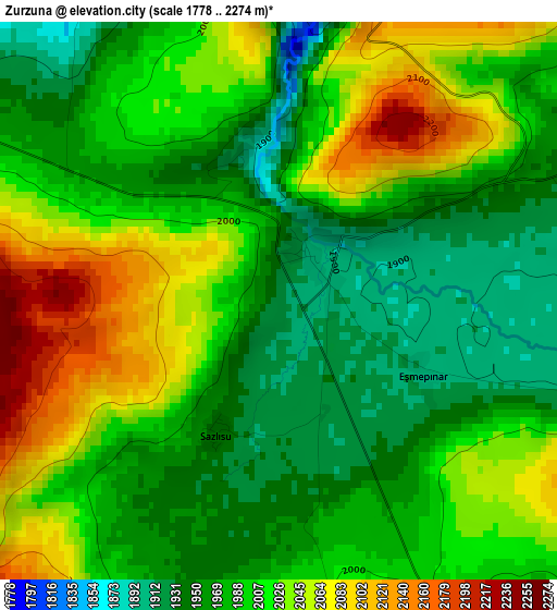 Zurzuna elevation map