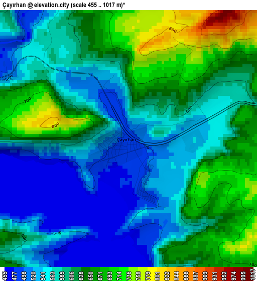 Çayırhan elevation map