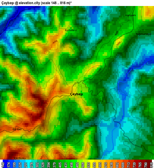 Çaybaşı elevation map