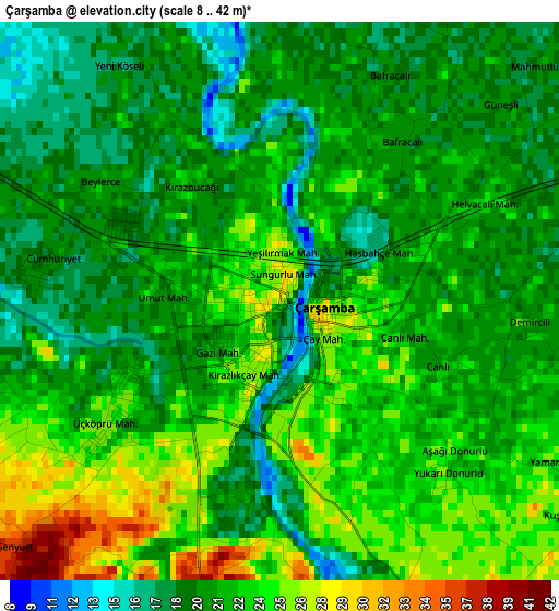 Çarşamba elevation map