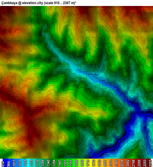 Çamlıkaya elevation map