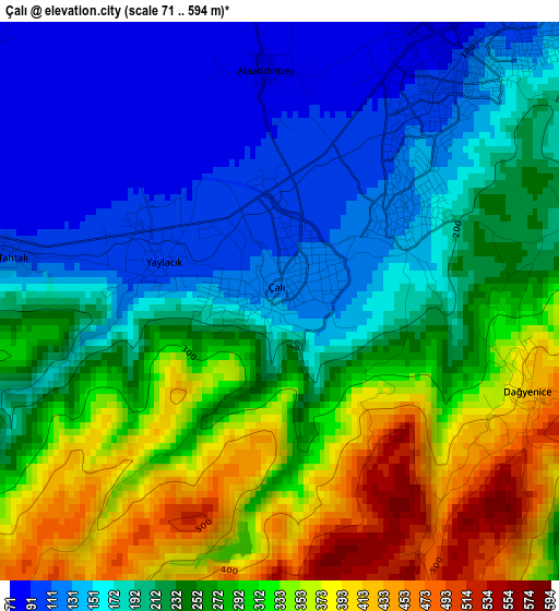 Çalı elevation map