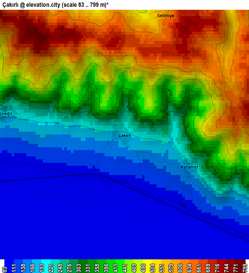 Çakırlı elevation map