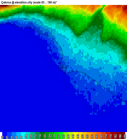 Çakırca elevation map