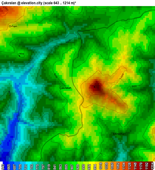 Çakıralan elevation map