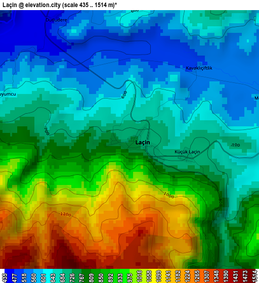 Laçin elevation map