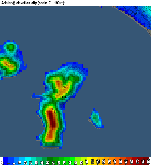 Adalar elevation map