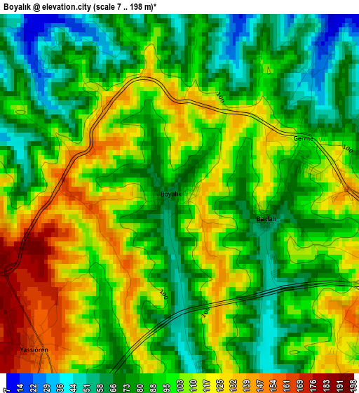 Boyalık elevation map