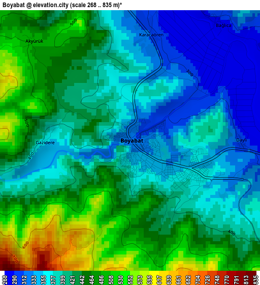 Boyabat elevation map