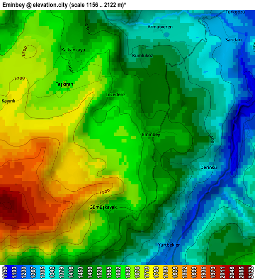 Eminbey elevation map