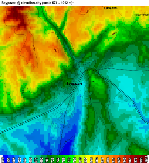 Beypazarı elevation map