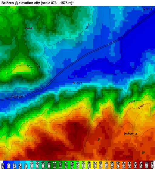 Belören elevation map