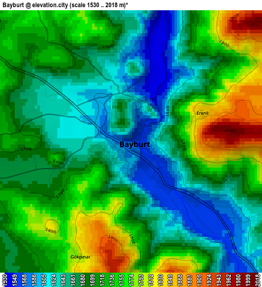 Bayburt elevation map