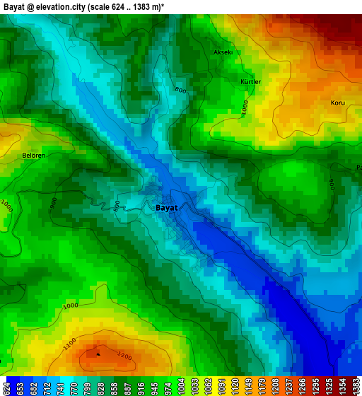 Bayat elevation map