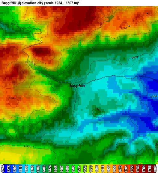 Başçiftlik elevation map