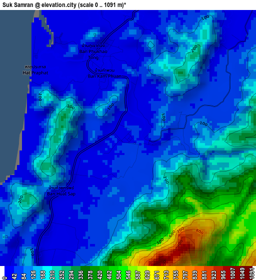 Suk Samran elevation map