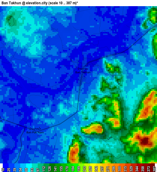 Ban Takhun elevation map