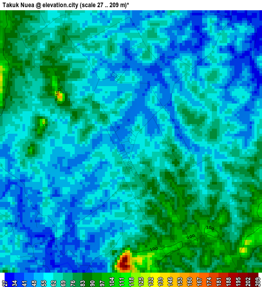 Takuk Nuea elevation map