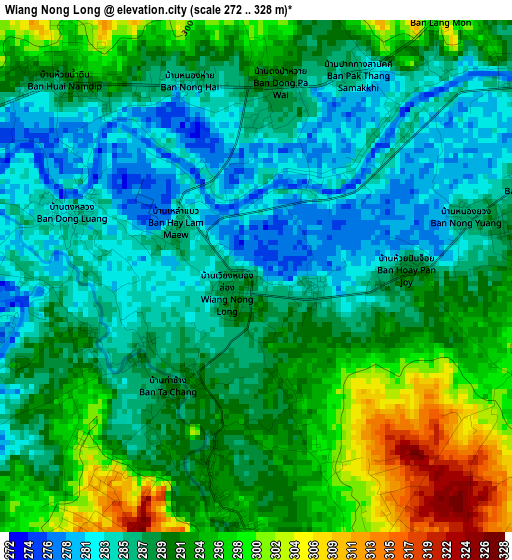 Wiang Nong Long elevation map