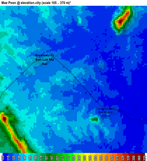 Mae Poen elevation map
