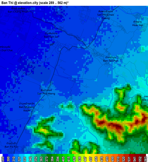 Ban Thi elevation map