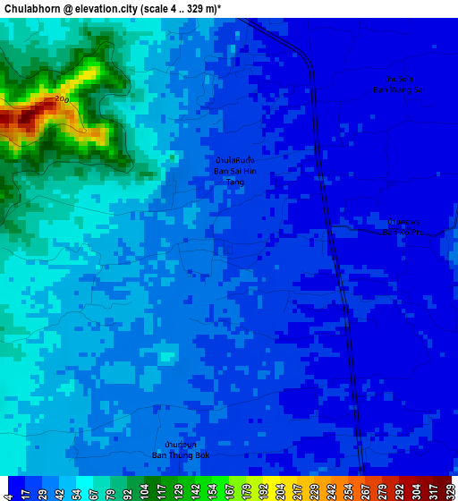 Chulabhorn elevation map