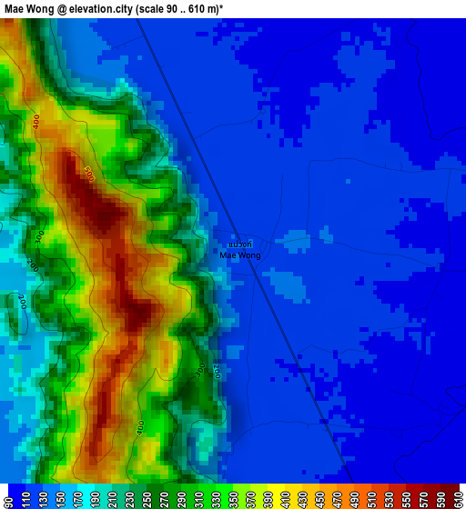 Mae Wong elevation map