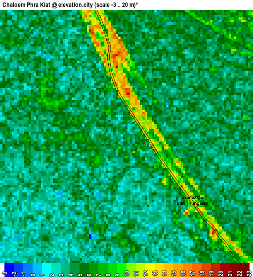 Chaloem Phra Kiat elevation map