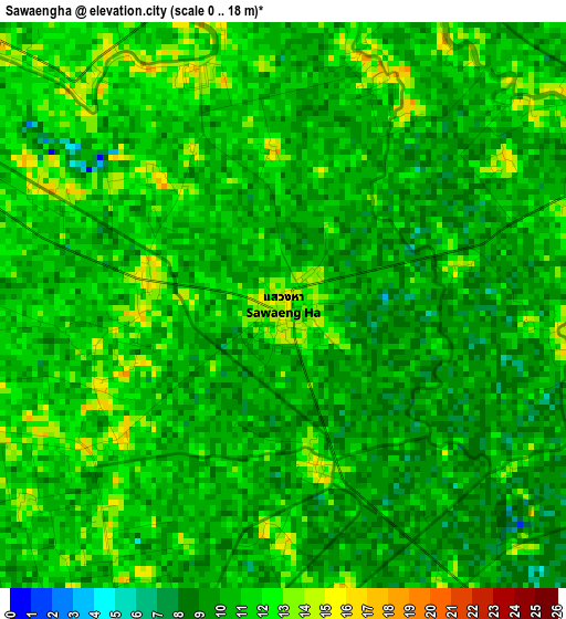 Sawaengha elevation map