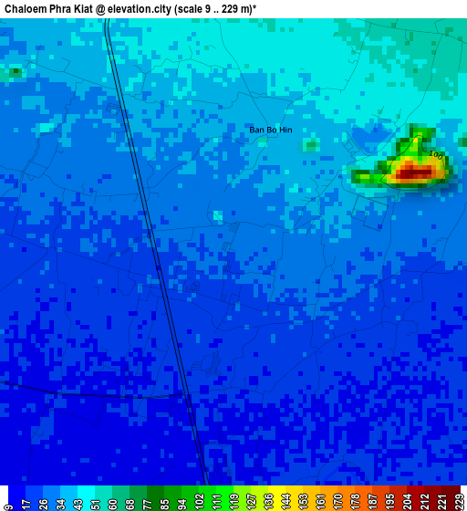Chaloem Phra Kiat elevation map