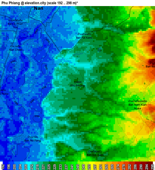 Phu Phiang elevation map