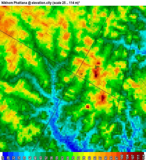 Nikhom Phattana elevation map