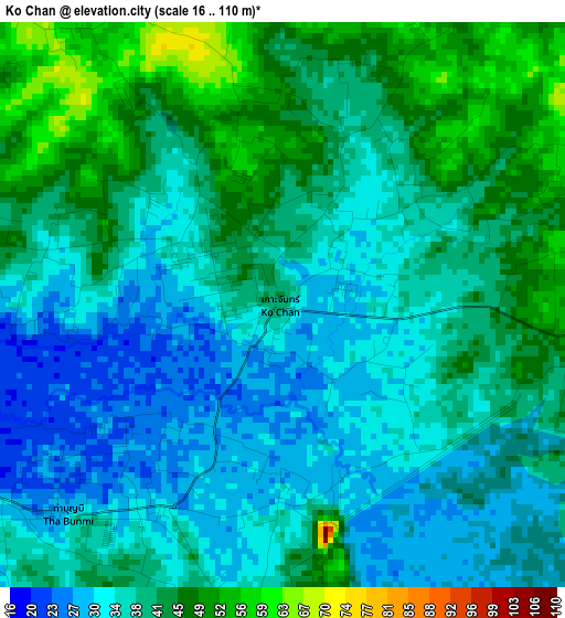 Ko Chan elevation map