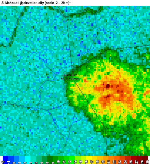 Si Mahosot elevation map