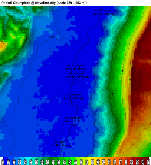 Phakdi Chumphon elevation map