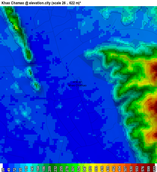 Khao Chamao elevation map