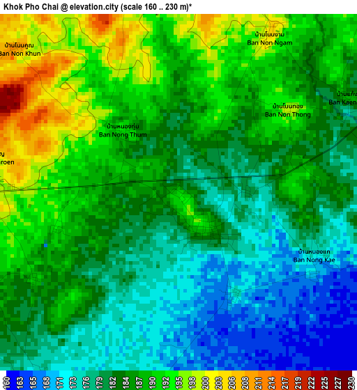 Khok Pho Chai elevation map