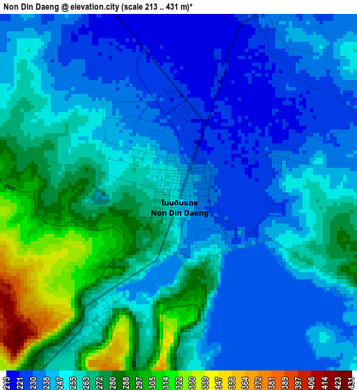 Non Din Daeng elevation map