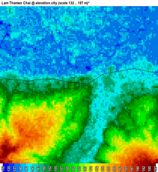 Lam Thamen Chai elevation map