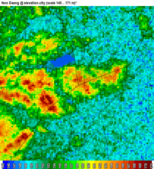 Non Daeng elevation map