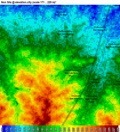 Non Sila elevation map