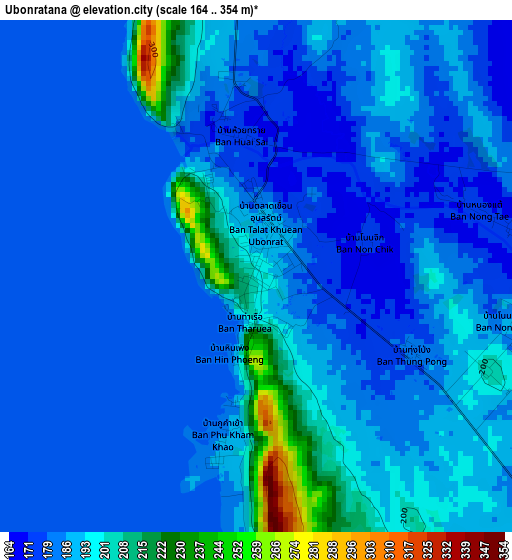 Ubonratana elevation map