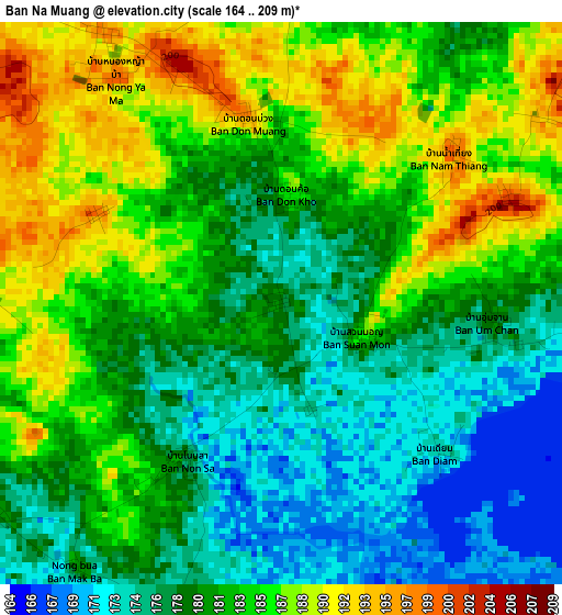 Ban Na Muang elevation map