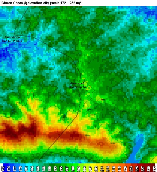 Chuen Chom elevation map