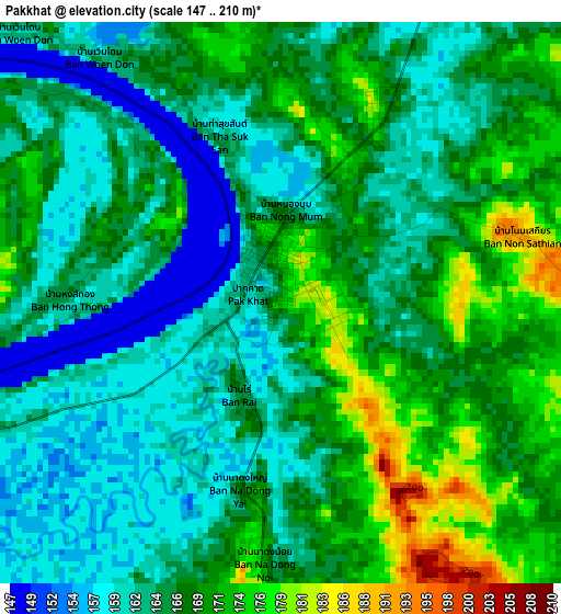 Pakkhat elevation map