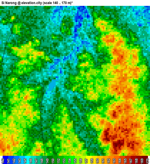 Si Narong elevation map