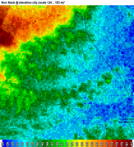 Non Narai elevation map