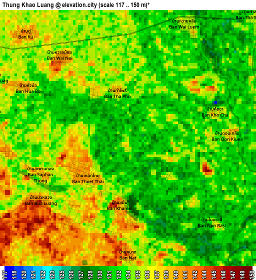 Thung Khao Luang elevation map