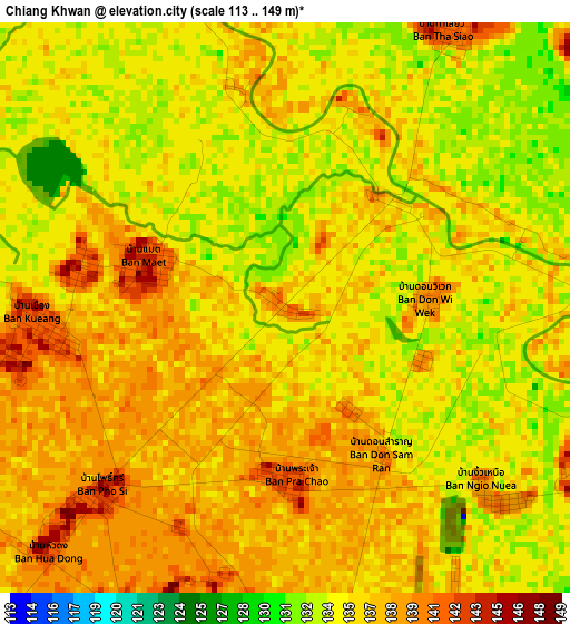 Chiang Khwan elevation map