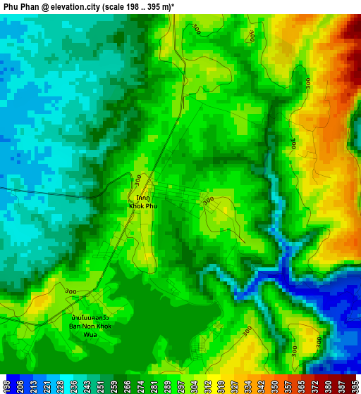 Phu Phan elevation map